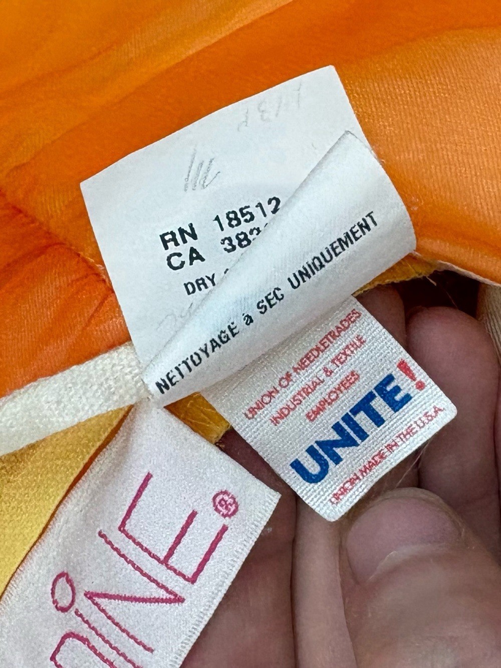 Vintage Union Made Size 9 Yellow Orange Ombré 2 Piece Formal Set Party Travel