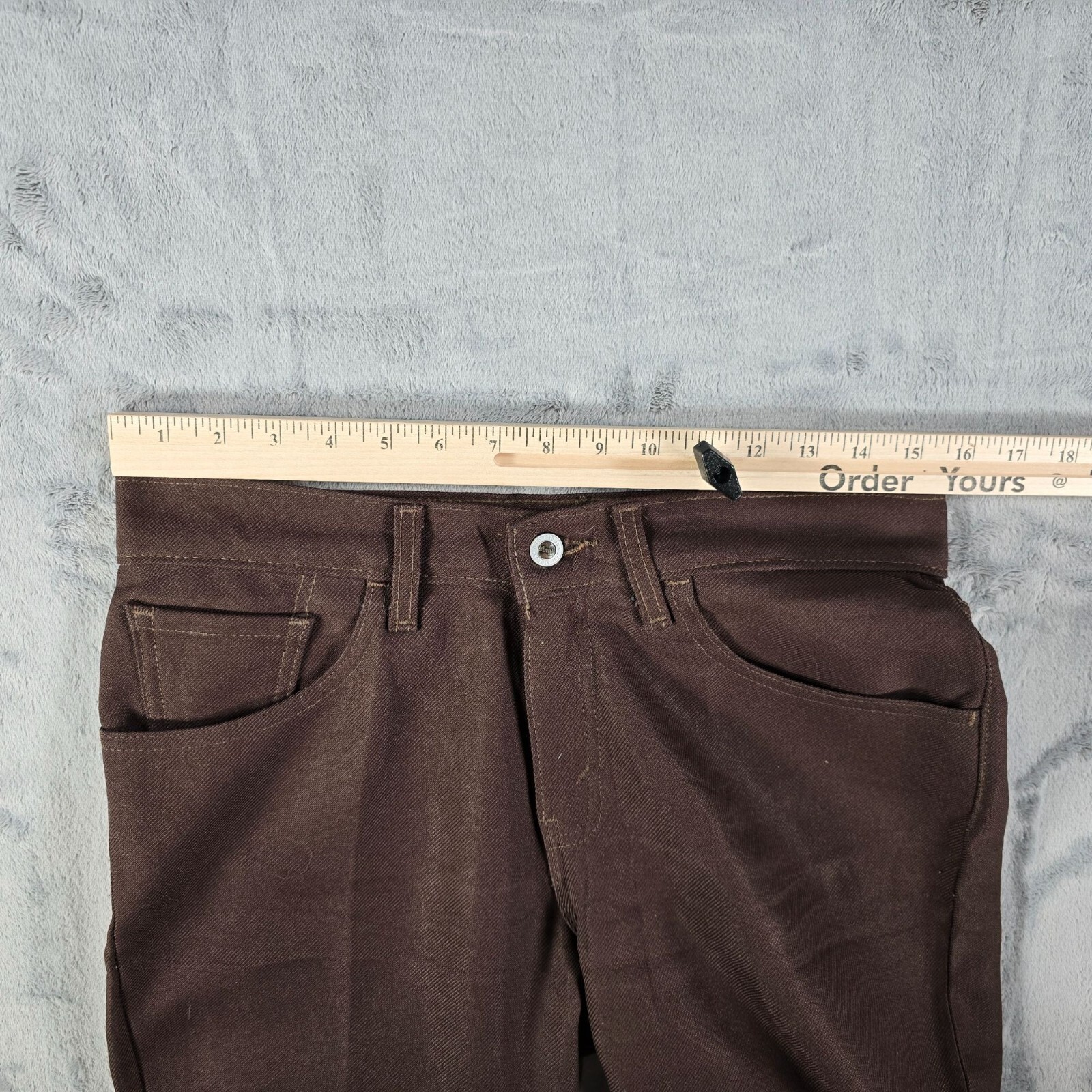 Vintage 1997 Levi&rsquo;s SilverTab Flare Leg Brown Polyester Pants (Juniors 9 Short)