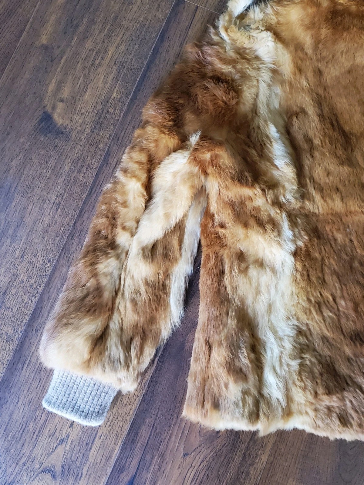 Vintage Red Fox Fur Coat W/ Pockets Zip Up Hooded