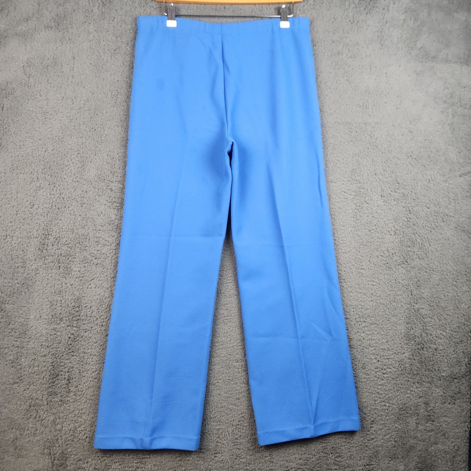 Vintage Sears Blue Double Knit Slacks Womens 12 32×30 Wide Leg Made in USA 70s