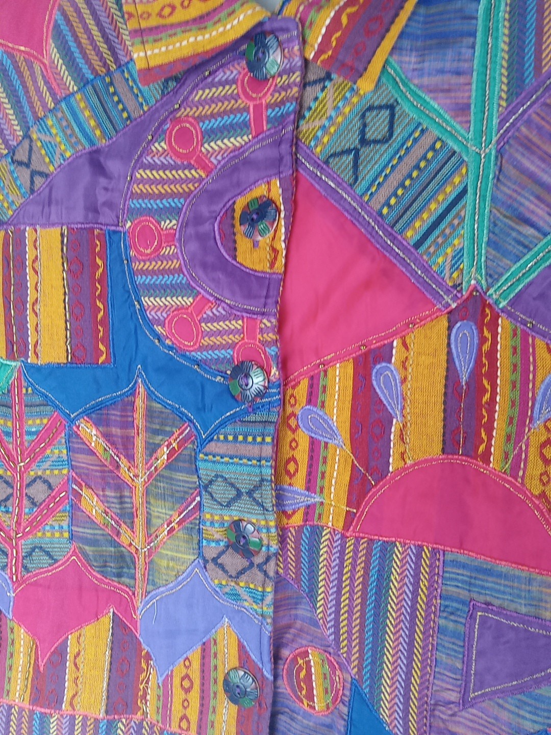 Vintage Women’s Patchwork Jacket XL Kitsch Sharon Anthony Appliqué Pre Owned