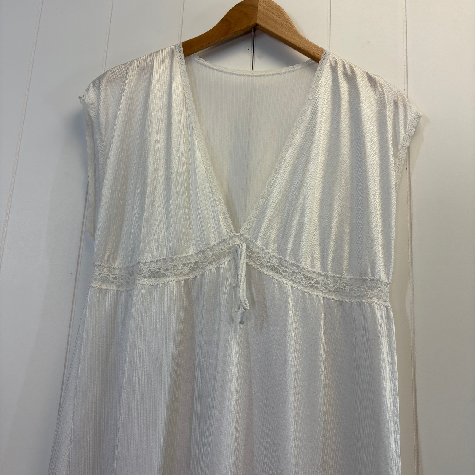 Vintage Another Glance Regency Lace Trim Nightgown Women L Classic Old Hollywood