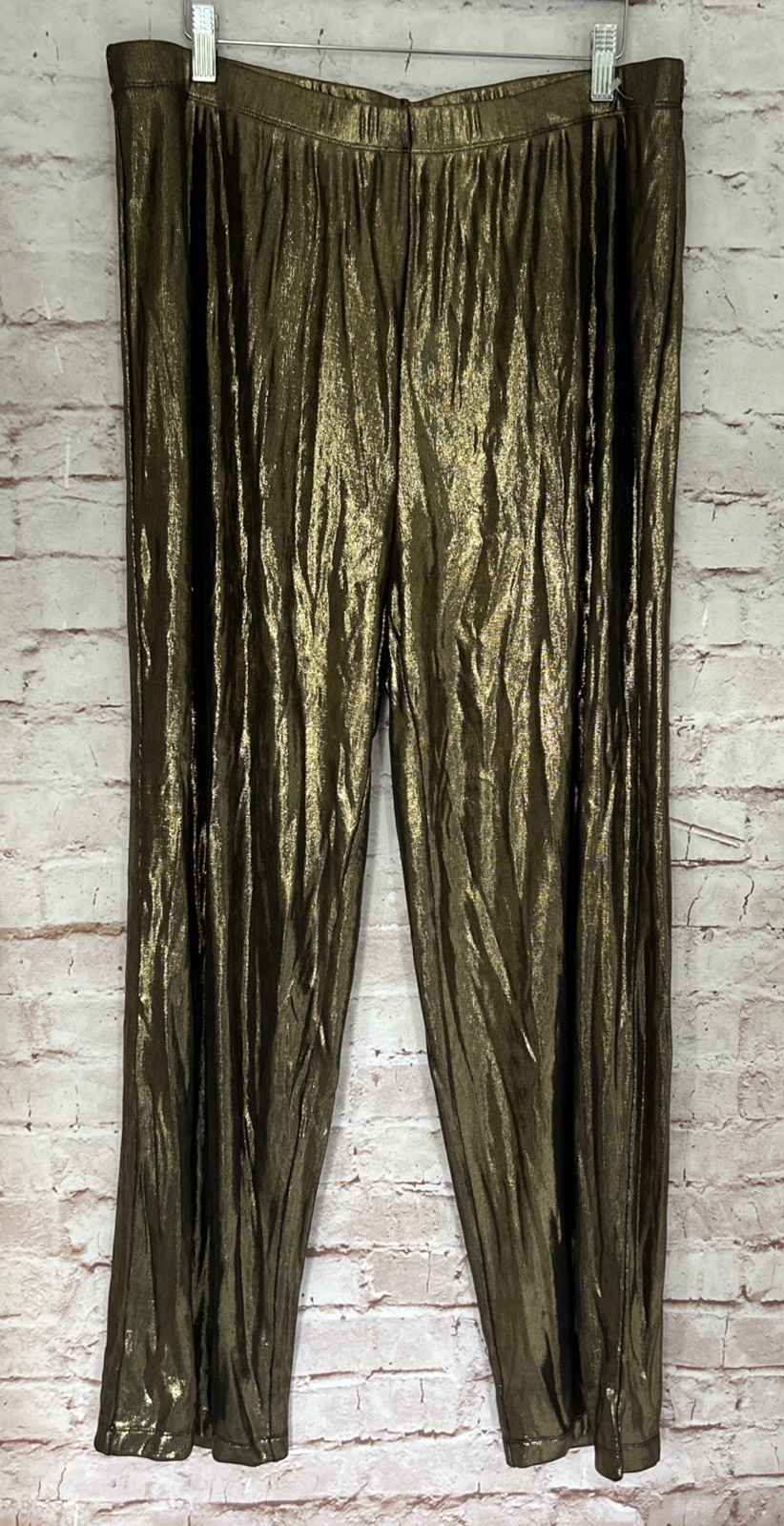 Vintage Carole II Little Pants 2X Bronze Metallic Slinky Lurex NEW Disco Party