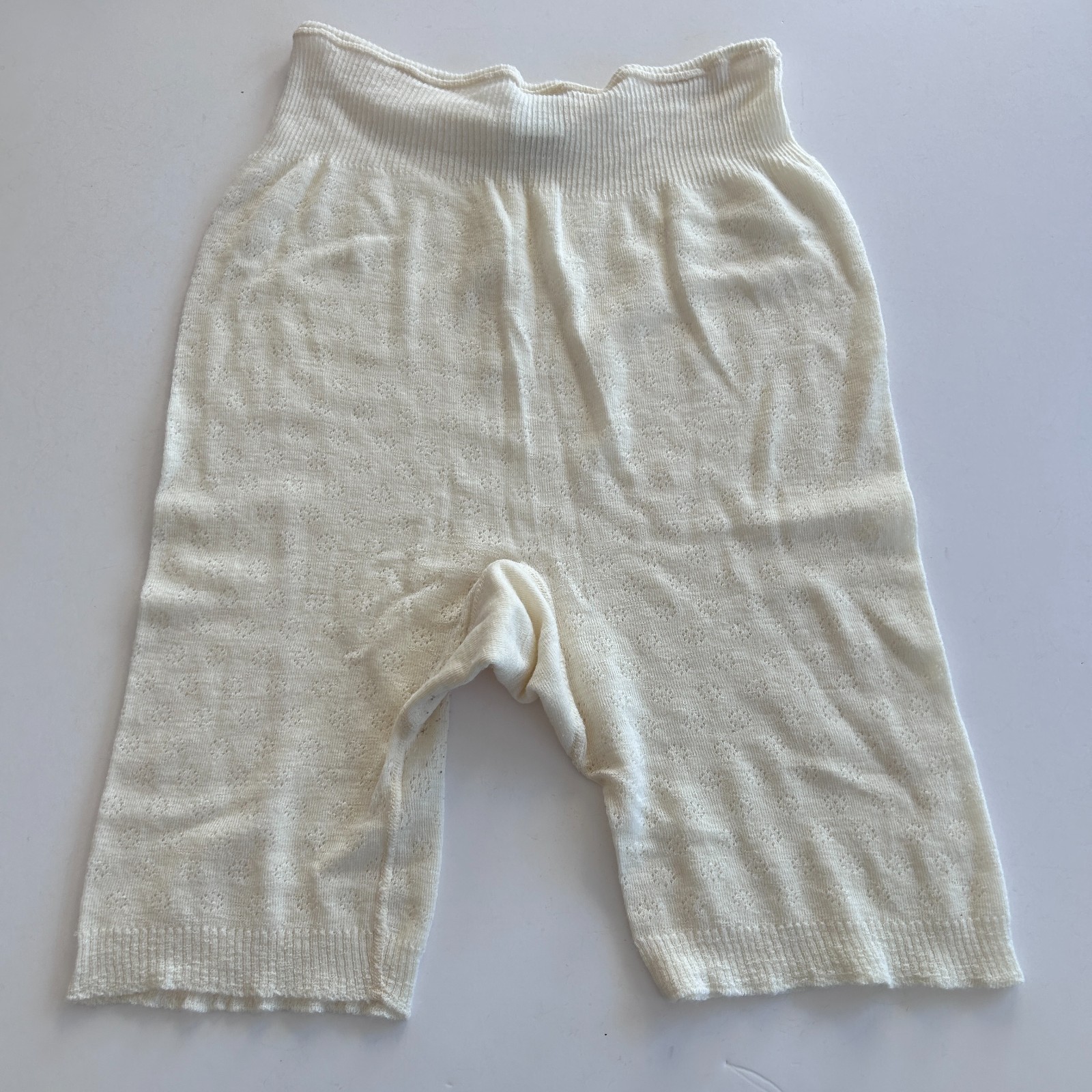 Winconia Vintage Womens Long Underwear Shorts Size XL Wool Nylon Blend Lace