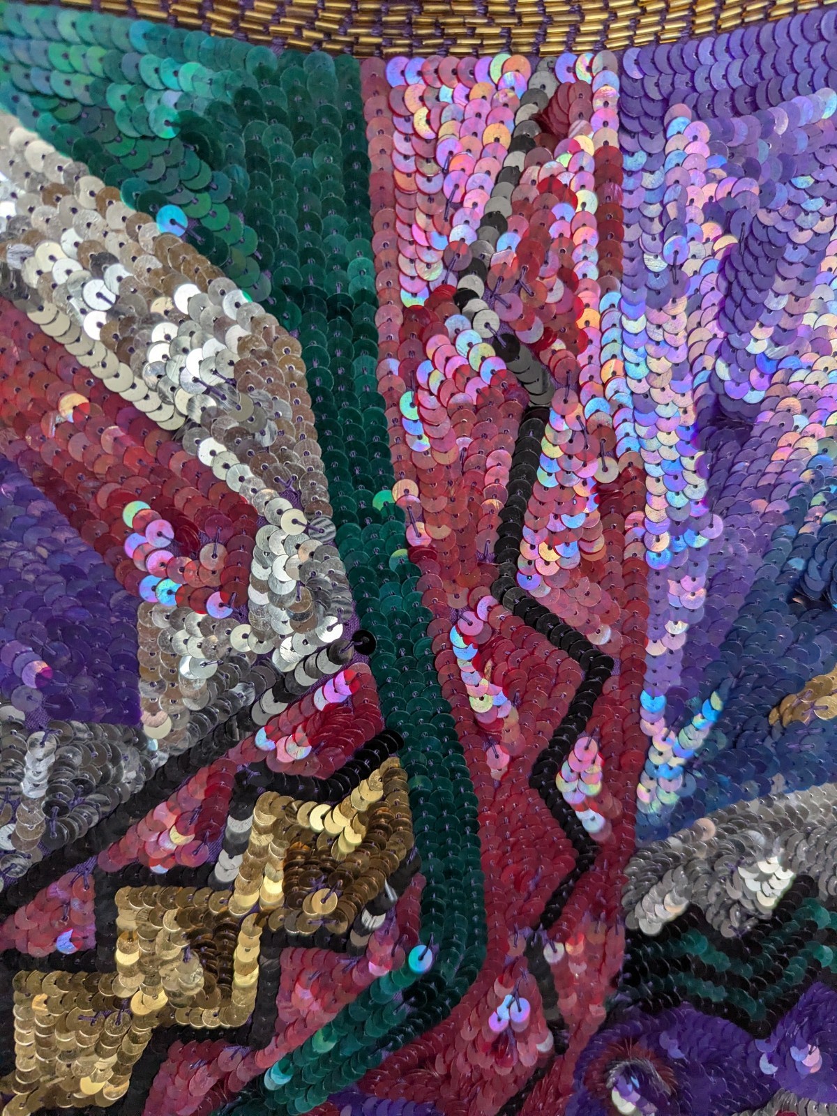 80s 90s Vintage Sequin Beaded Silk Top Art To Wear Cocktail Evening 2X Plus Glam