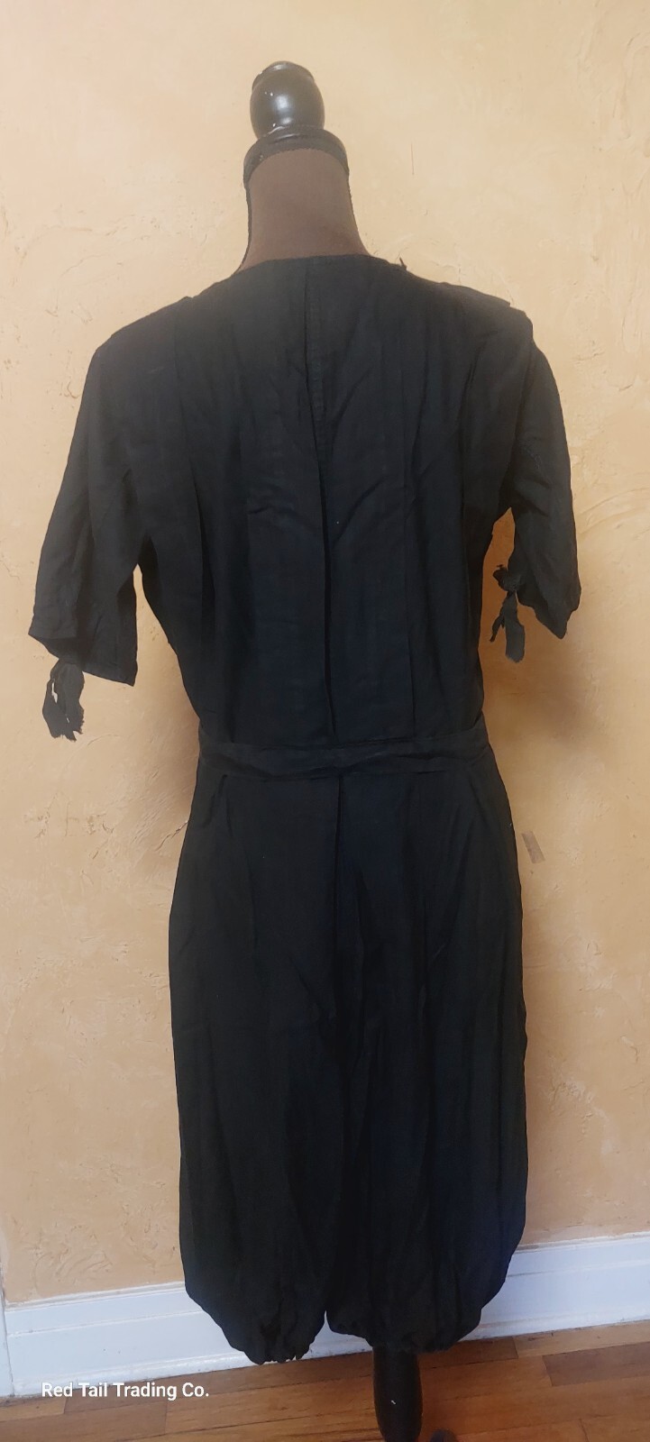 Museum Quality 1910s Edwardian Black Cotton Gymsuit, playsuit, Made By « Winner »