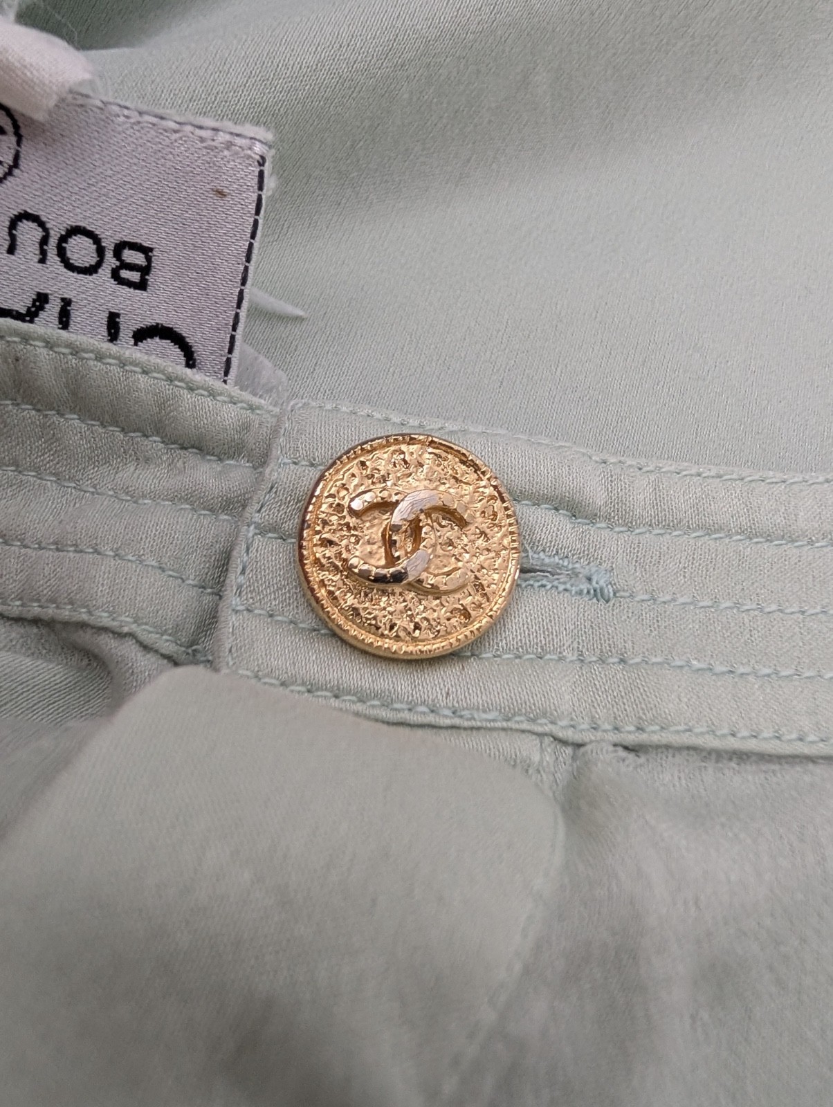 CHANEL Boutique 80-90&rsquo;s CC Gold Buttons Sleeveless Blouse Top Shirt Tank Vest S