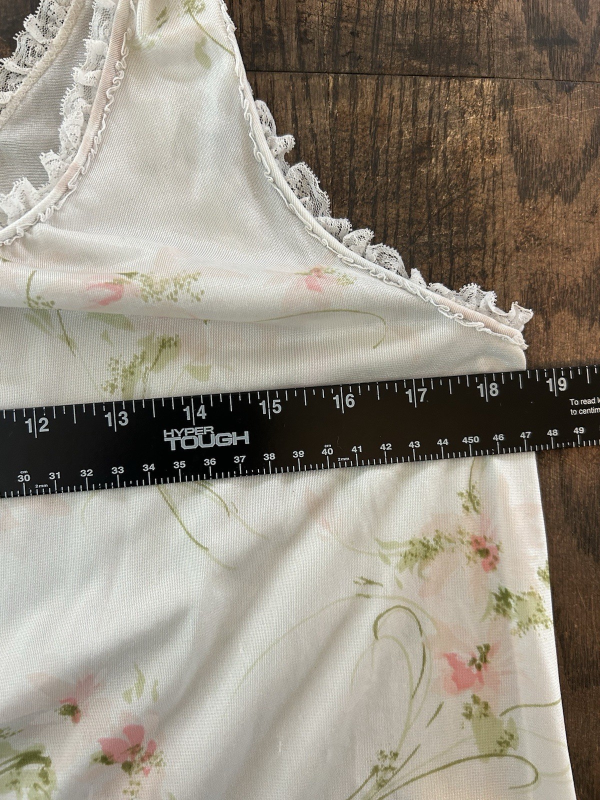 Vintage Voe Mode Nightgown Pink Floral Sz M Lace Trim Sleepwear House Dress