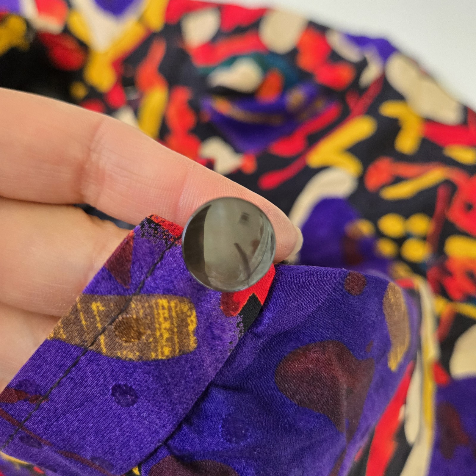 Vtg 1980s Emanuel Ungaro Parallèle Abstract Print Silk Wrap Skirt Sz6 Colorful