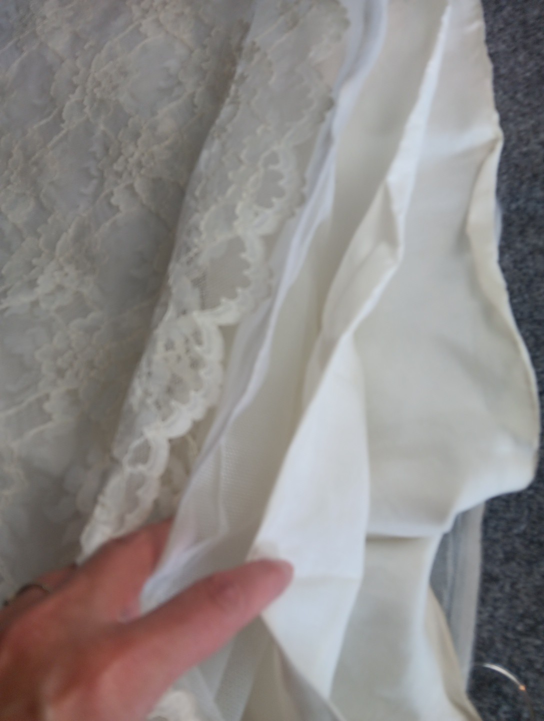 Vintage 1970s Wedding Lace Boho Prairie Gown ILGWU Union Made Maxi Small/Med
