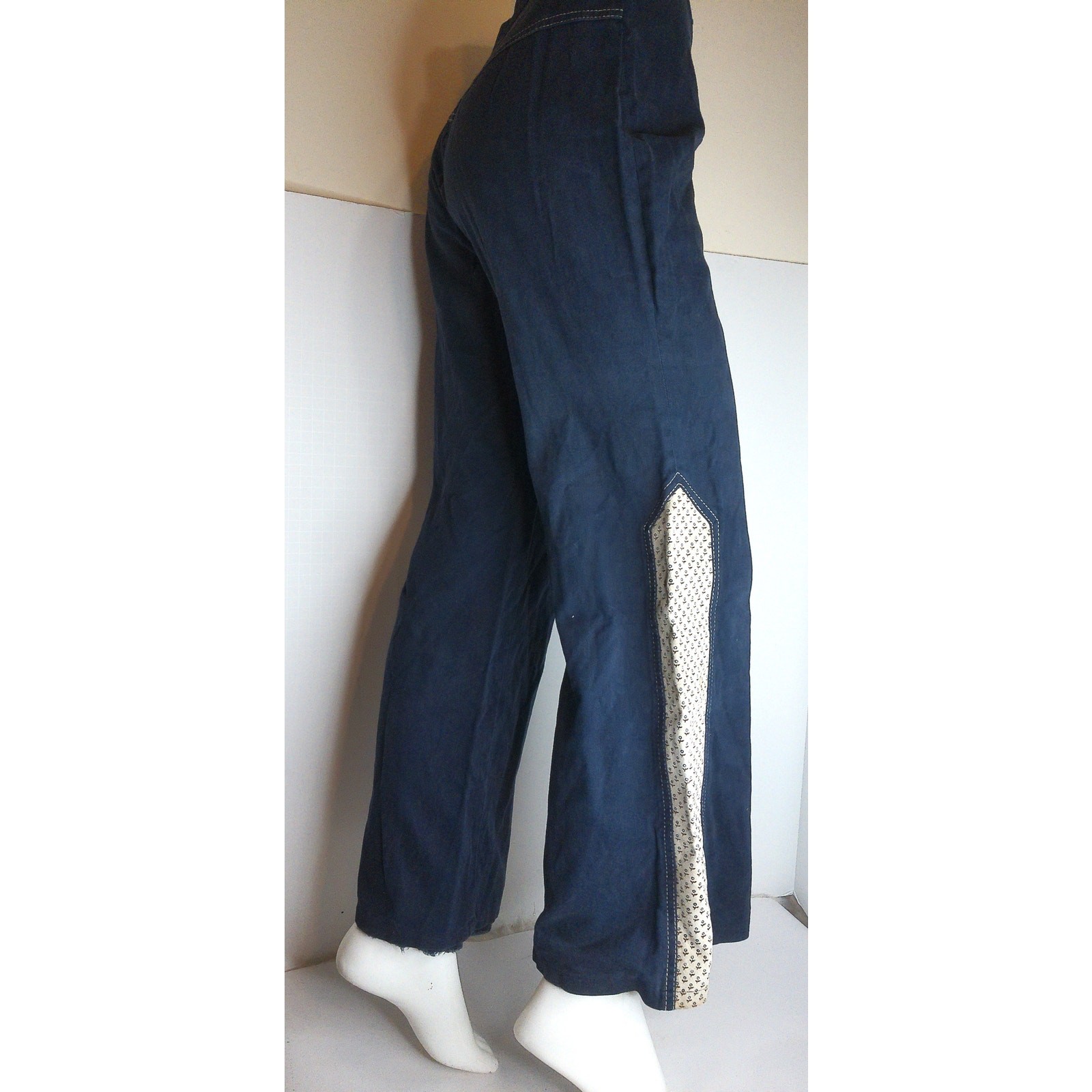 Vintage 70s Roncelli Blue Embossed Bell Bottom Set 13/14 Western Festival 1970s