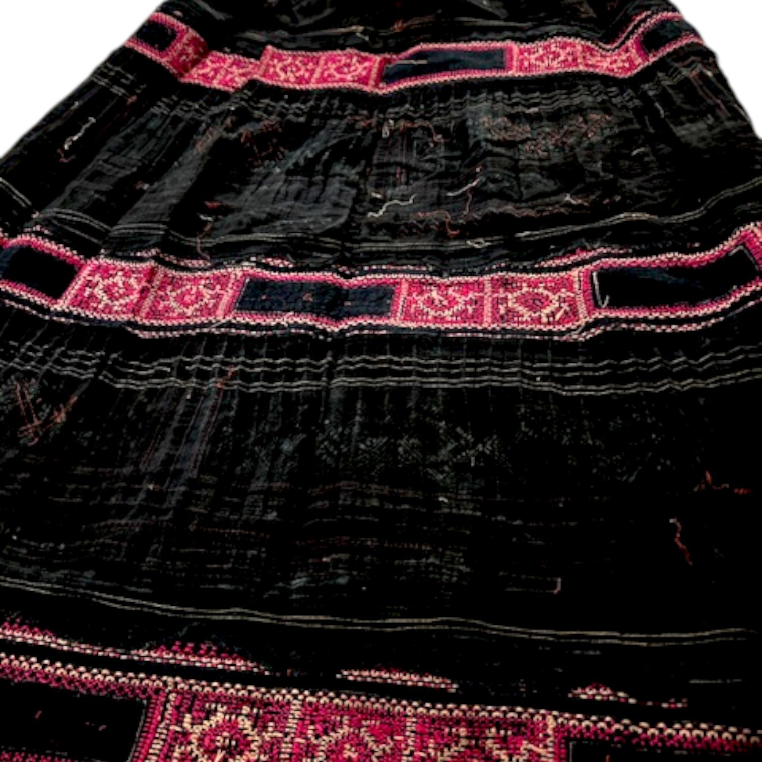 Handcrafted Vintage Embroidered & Applique Vietnamese Hills Hmong Tribal Skirt