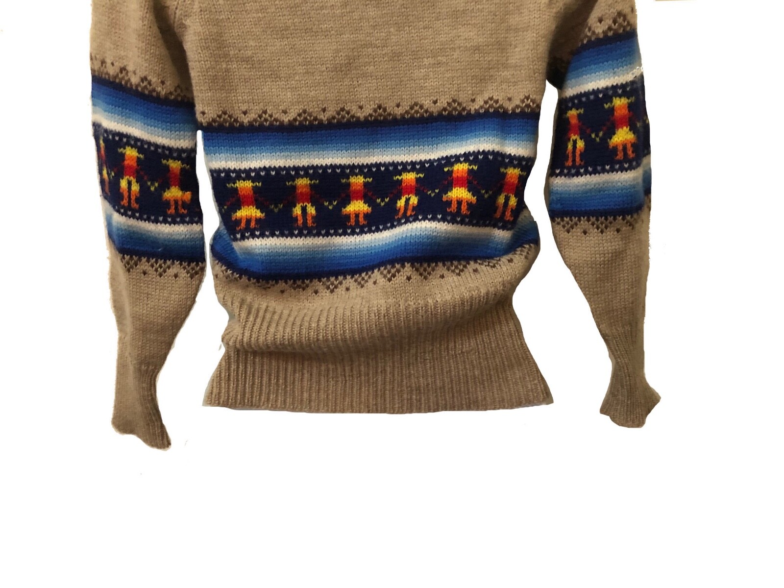 Vintage Classic Peruvian 100% Wool V-neck Llama Sweater XS /Tween /Unisex