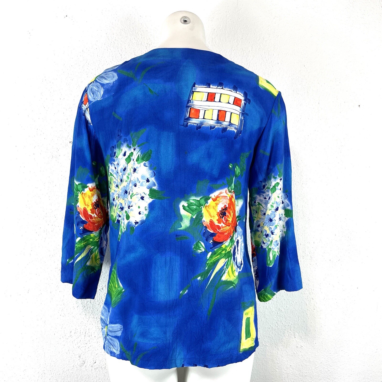 VTG Jams World Lightweight Button Front Shirt Jacket Hawaiian Garden Floral XS