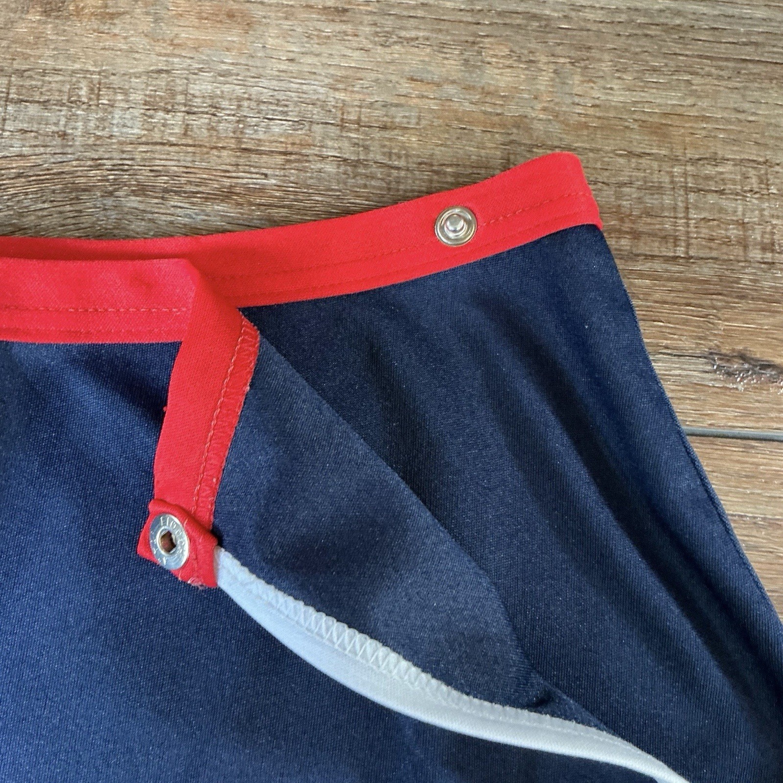 80s VINTAGE Sergio Tacchini Navy Blue Tennis Skirt Size 10 Red White Trim #23D4
