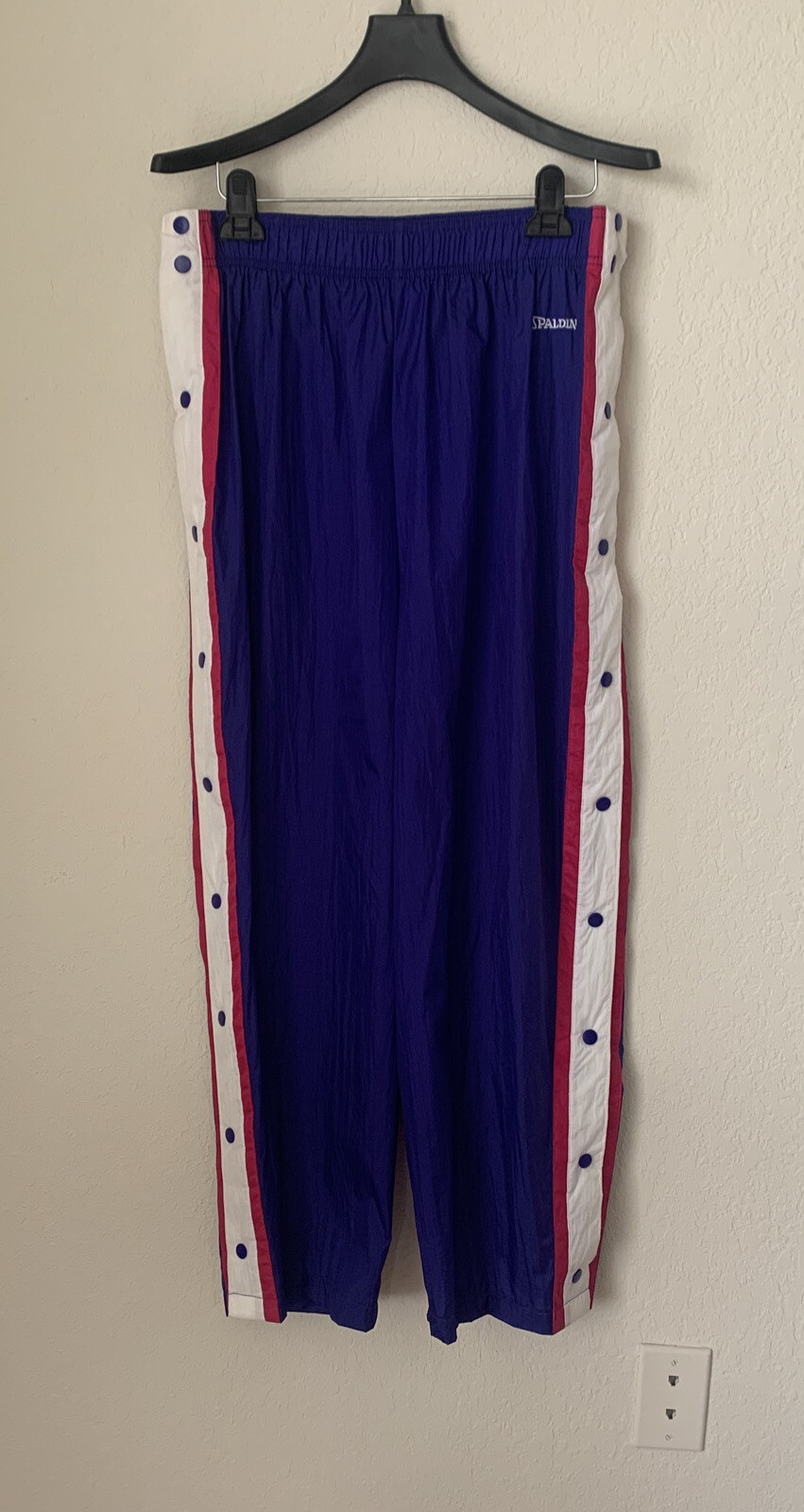 Spalding TEAR-AWAY PANTS Nylon Snap Purple Hot Pink X-Large Vintage 1980’s 90’s