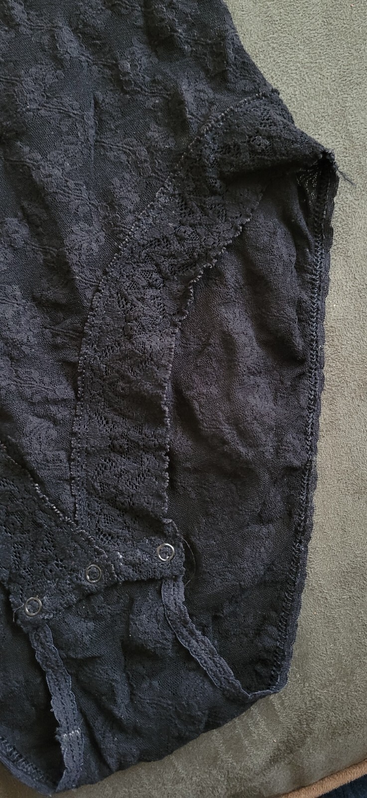 Vintage Black Lacy Teddy – Size Small