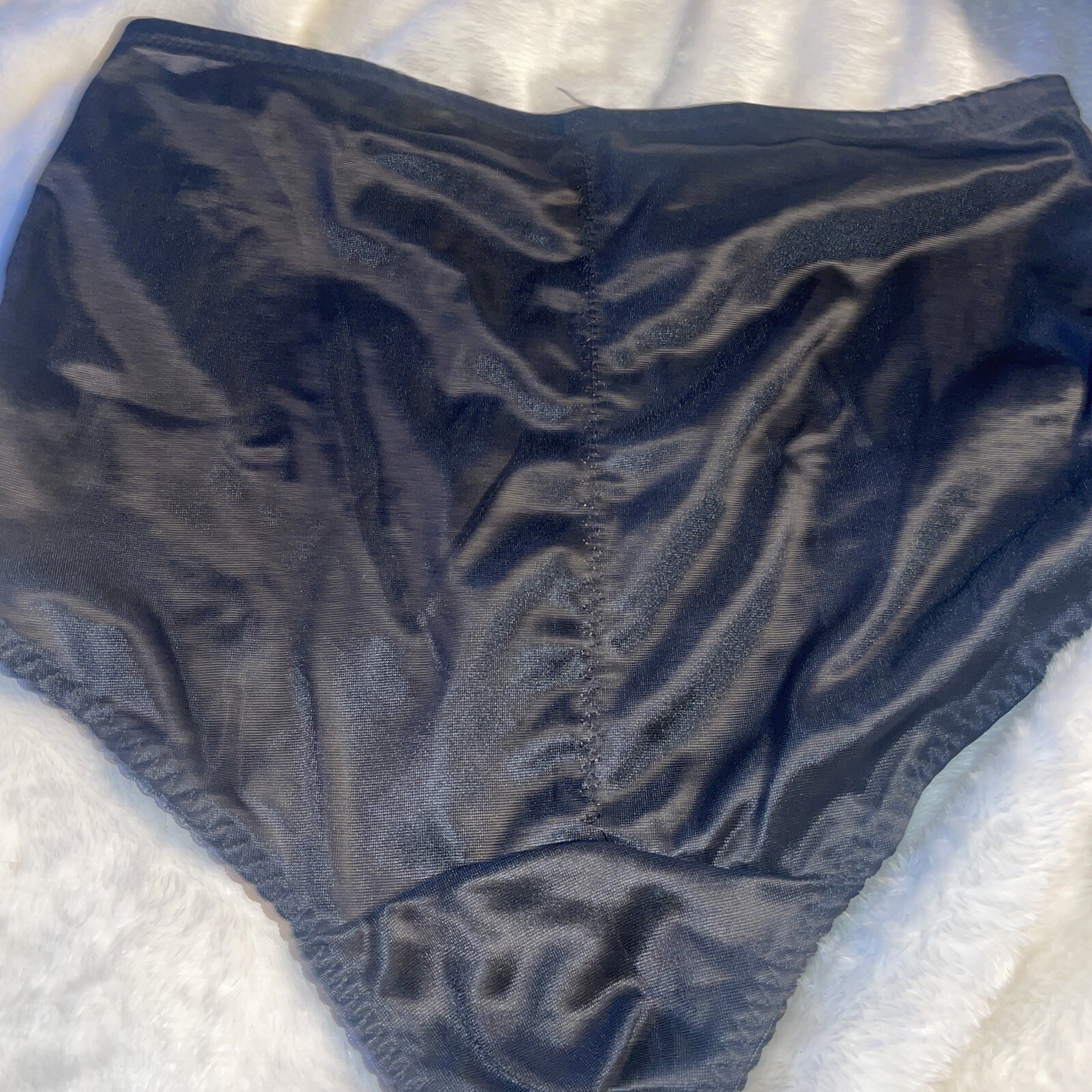 Black Shaper VINTAGE panties Polyester spandex Black Lace trim sides NWOT ￼XL
