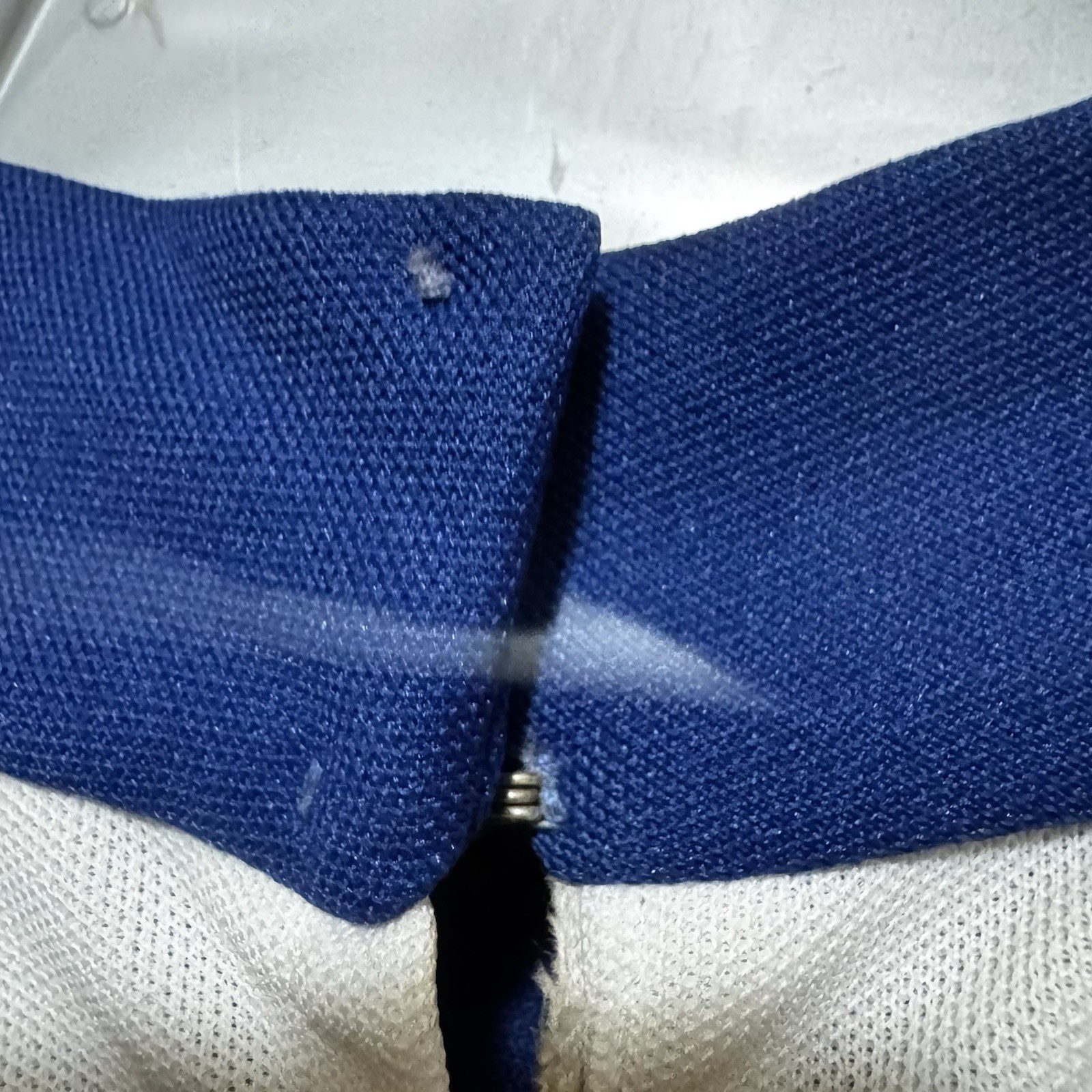 Majorette Batton Twirler Romper Uniform Blue White High Neck Sleeveless Vtg 60s