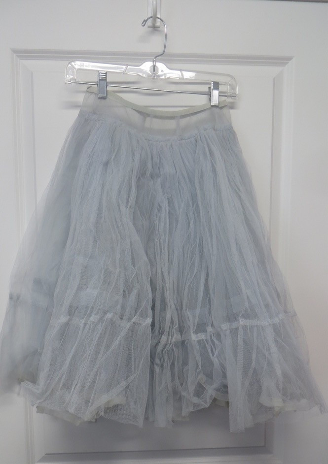 Vtg Light Blue Crinoline CanCan Half Slip -Size Unknown – 26&Prime; long -Square Dance