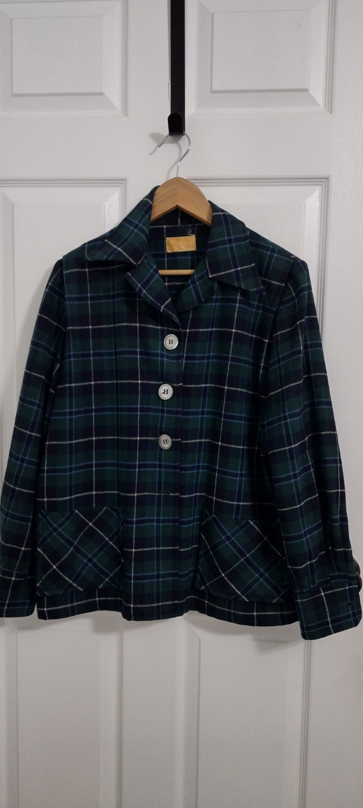 Vintage Pendleton 49er Shacket Black Watch Plaid Virgin Wool Pre 1964 Near Mint