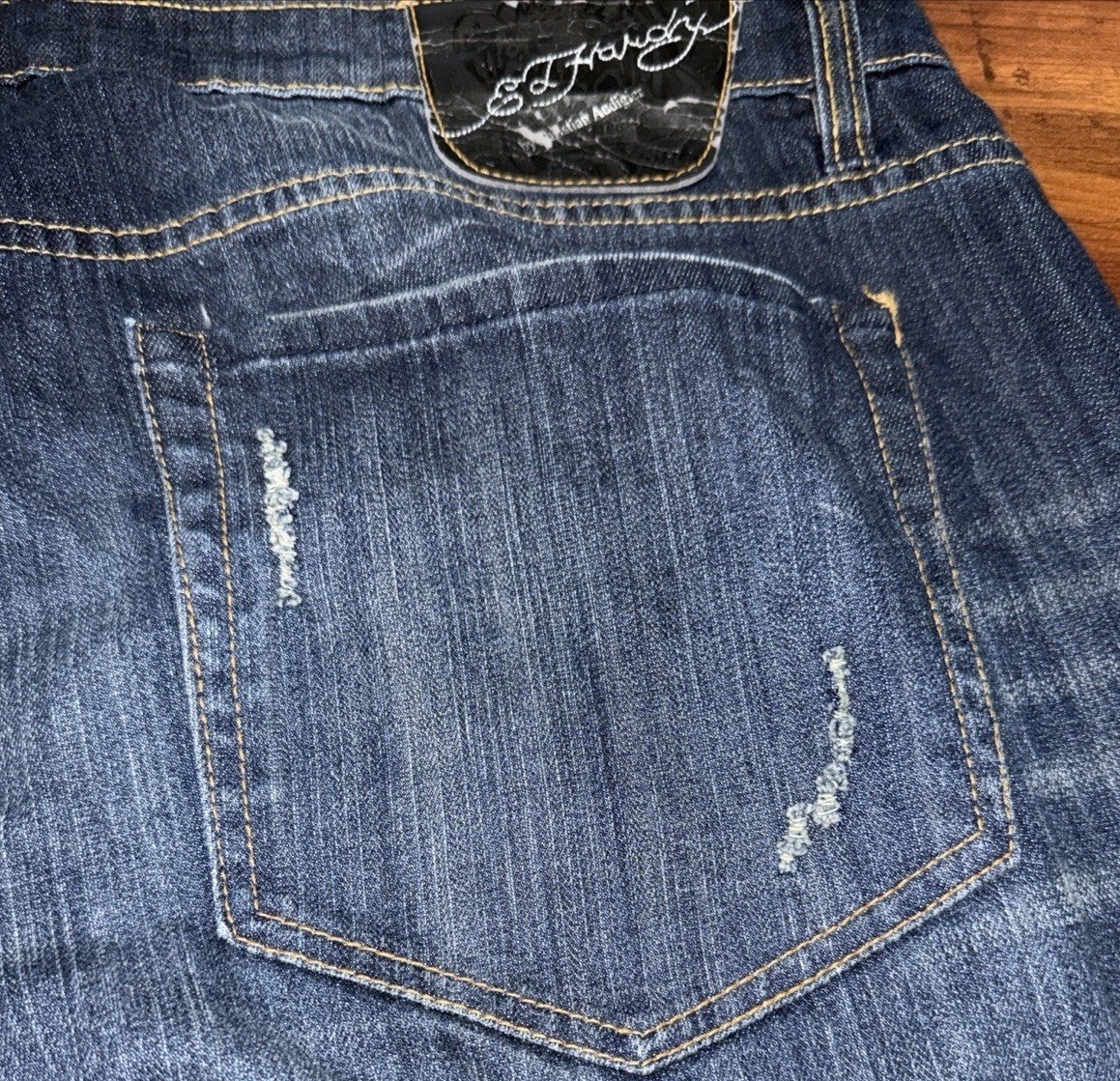 Vintage Ed Hardy Love Kills Slowly Distressed Jeans Size 22 See Description