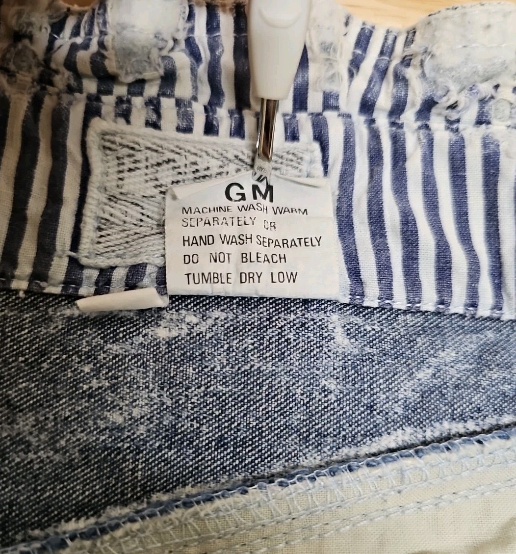 POWER – Acid Washed Tapered Paprr Bag High Waist Jeans, Womens 13/14 FUN & FUNKY