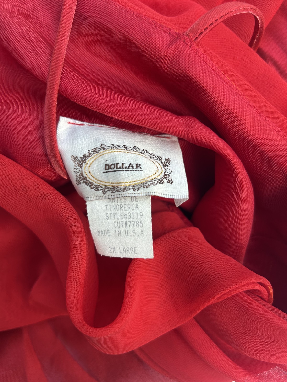 vintage red chiffon dress