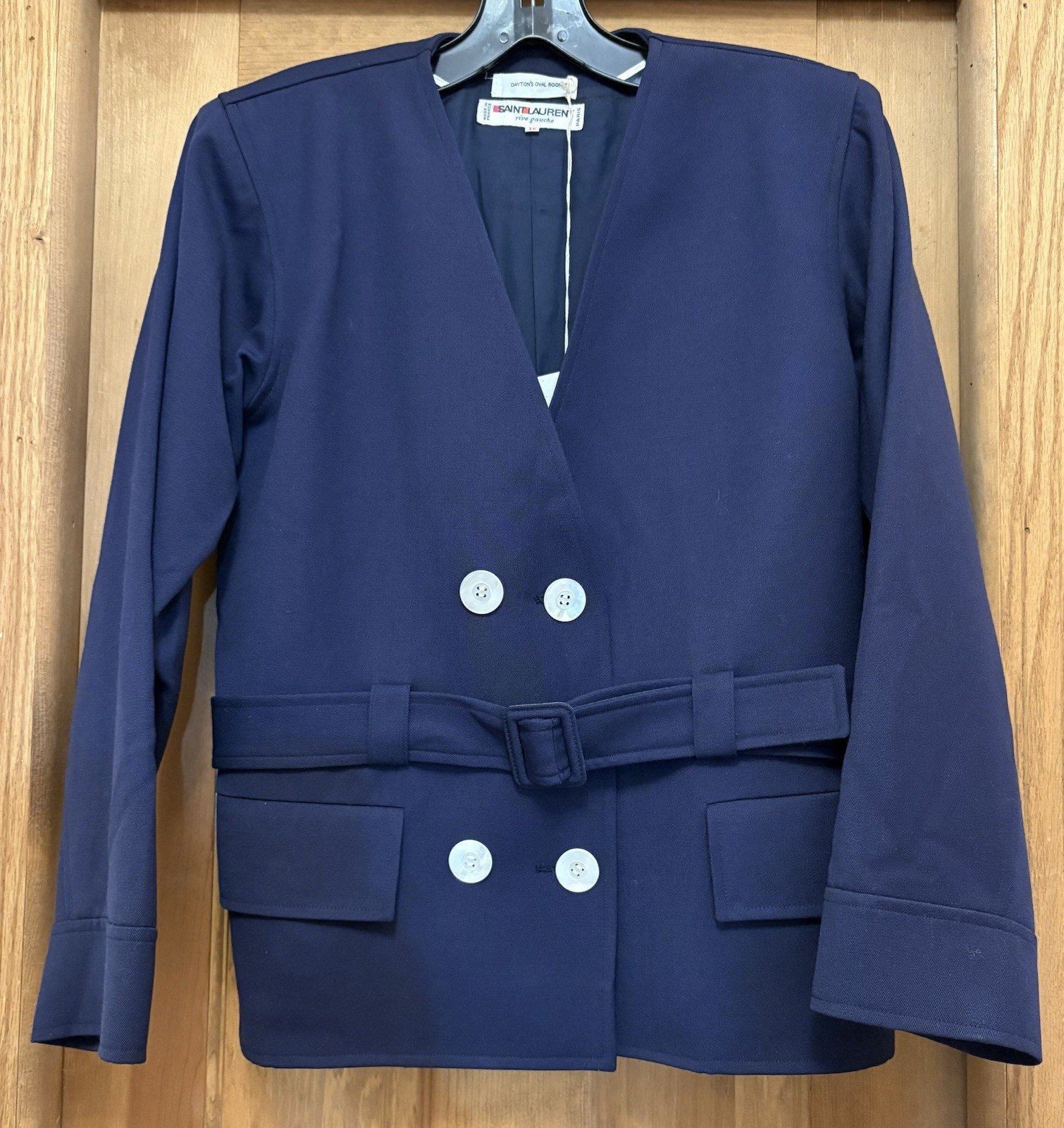 Saint Laurent Rive Gauche Paris Vintage 1984 Women’s Blazer Jacket Navy
