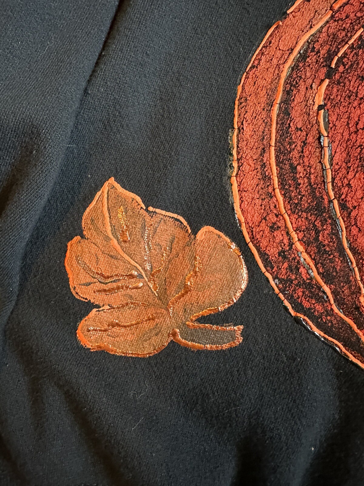 Vintage Jack O Lantern Sweatshirt Halloween Pumpkins Large Hand Painted Kitschy