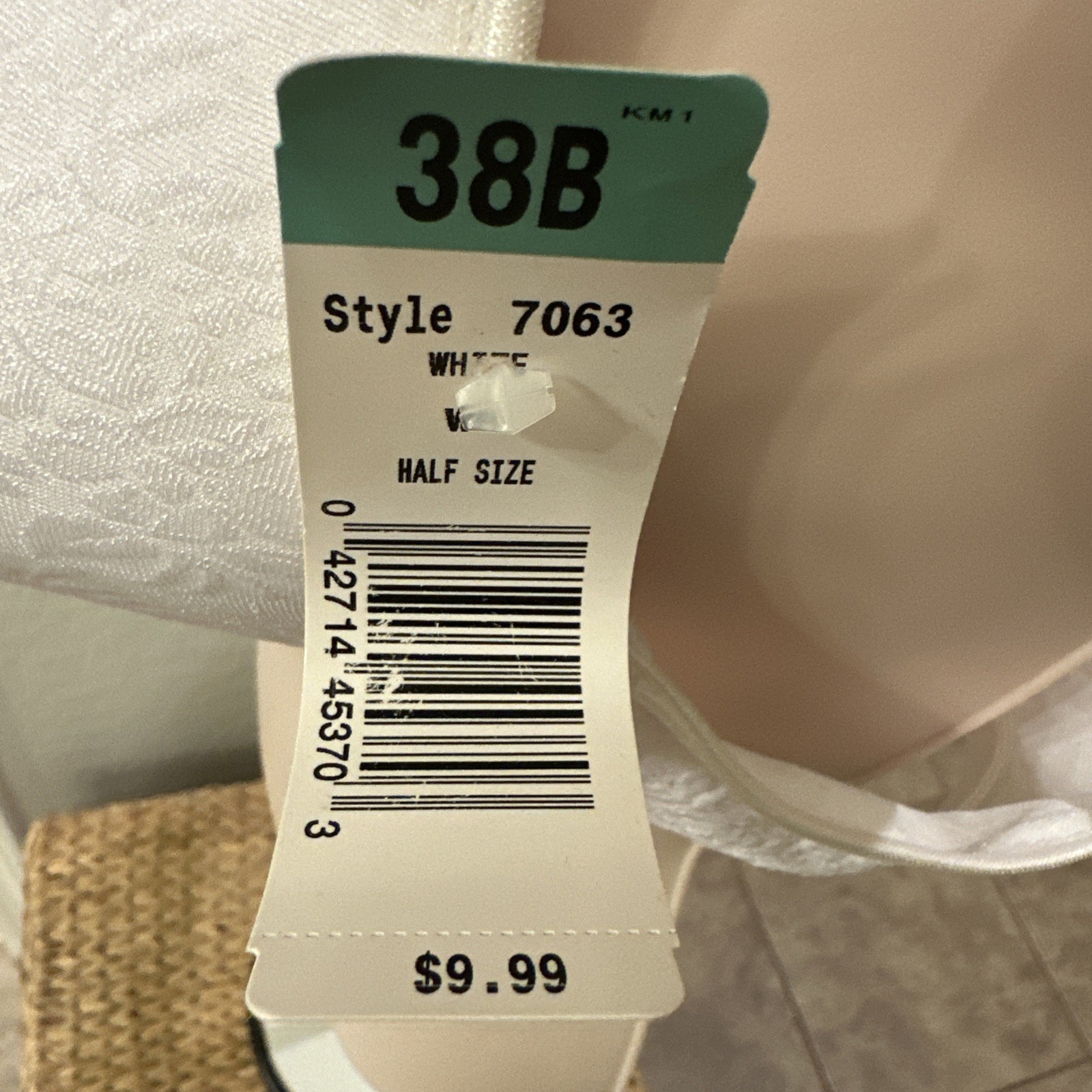 Playtex Half Sizes Too 38B Bra White Underwire VTG Y2K NWT