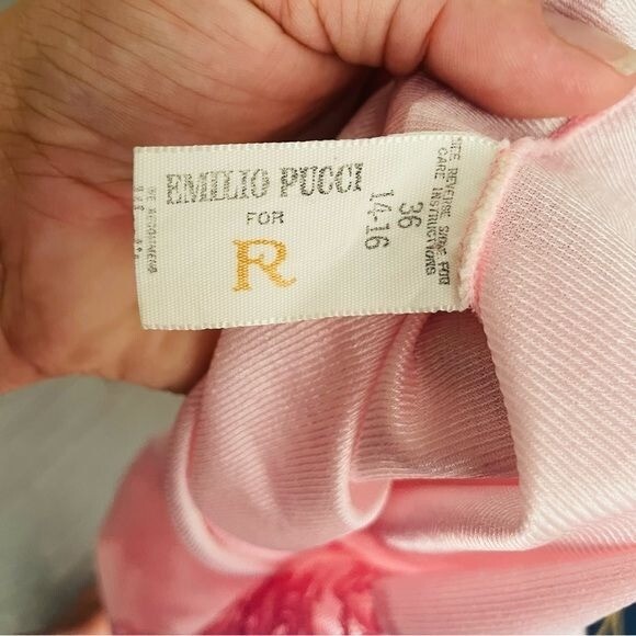 Modern Vintage Lingerie Emilio Pucci French lace embroidered pink body suit lrg