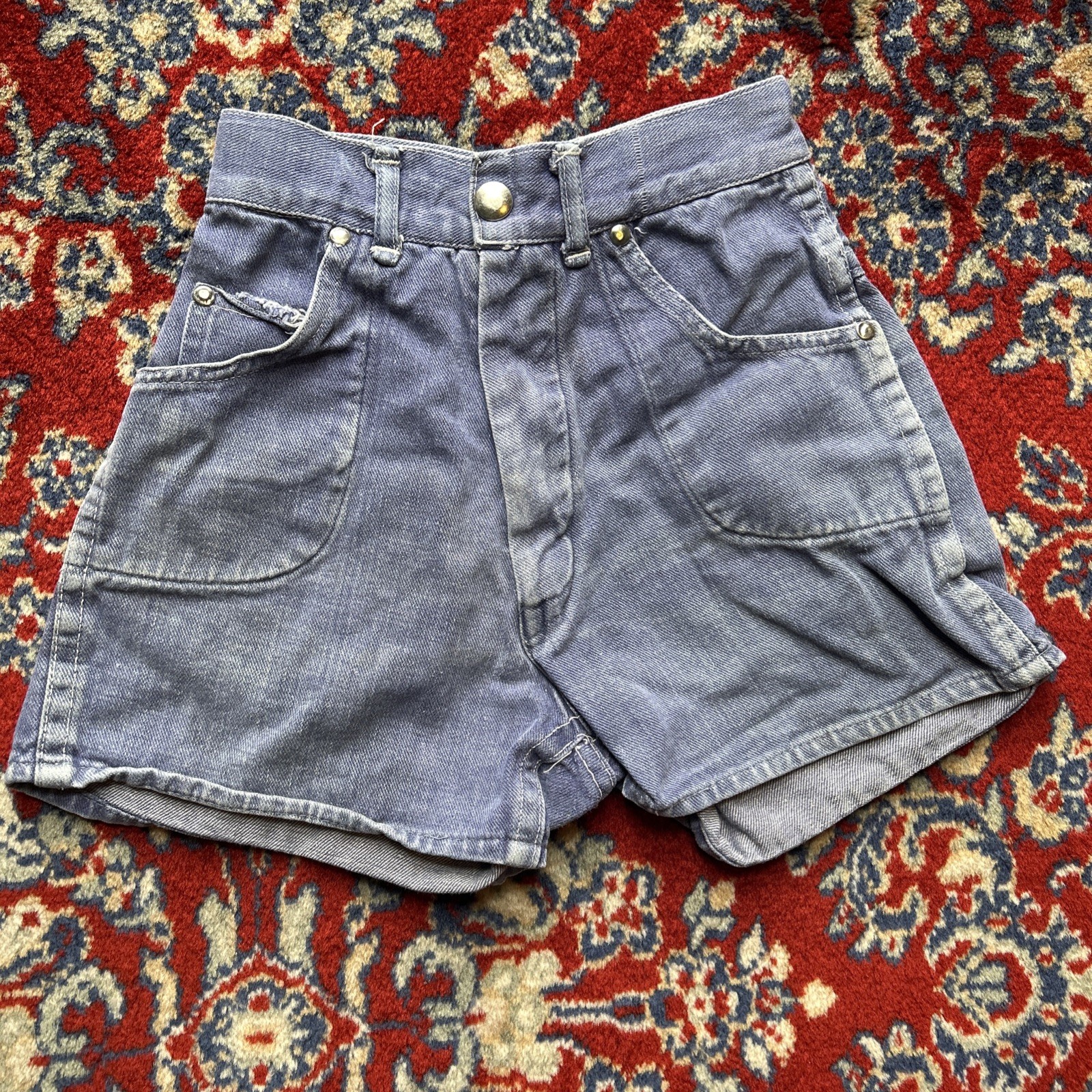 VTG 60s 70s Denim High Waisted Shorts Blue 4T Lolly Togs