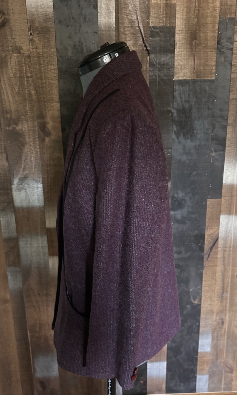 VTG 80s ANETA Lady-Mode Purple Wool Power Suit Blazer Pants L 38 EUC