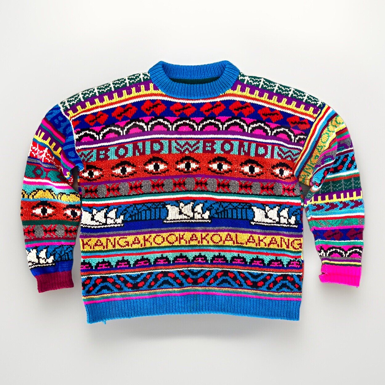 JENNY KEE Rare Vintage Sweater 1980s sydney Opera House Bondi Beach Australia
