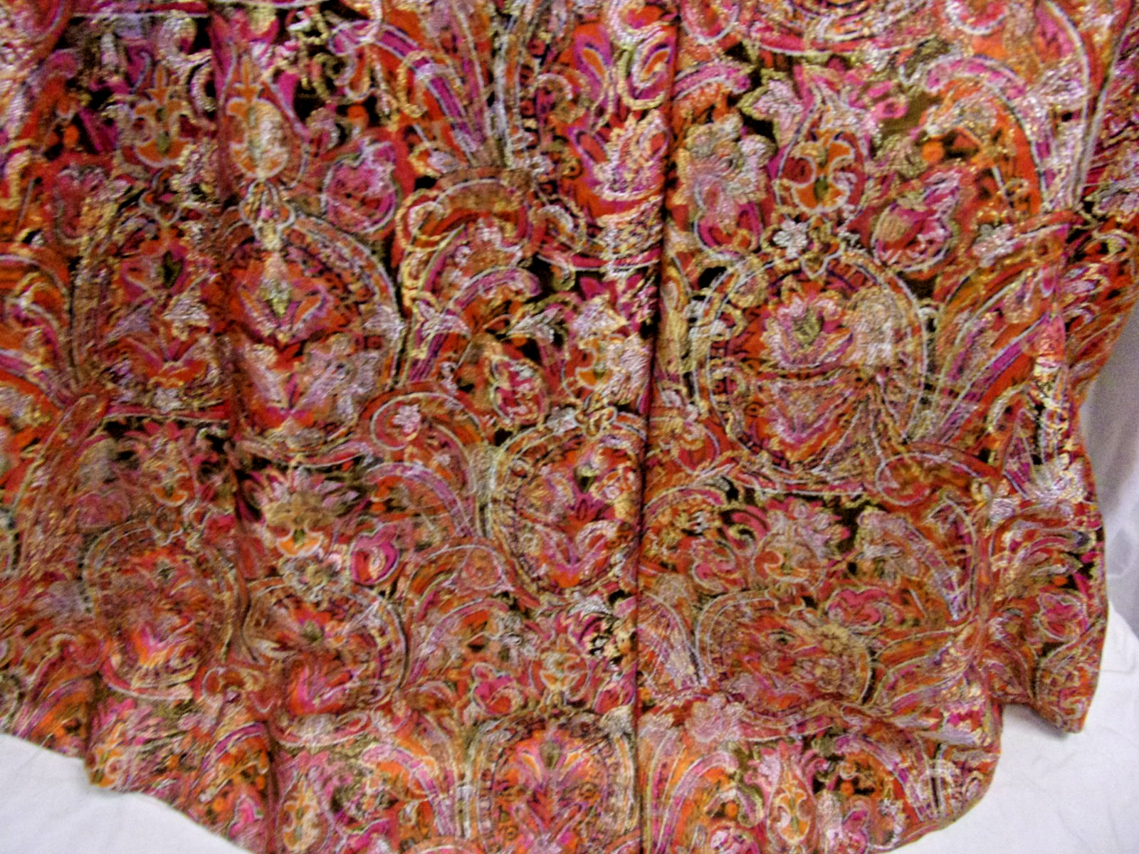 Vintage Ladies Pink & Gold Metallic Brocade Evening Coat 1960s 10 FABULOUS