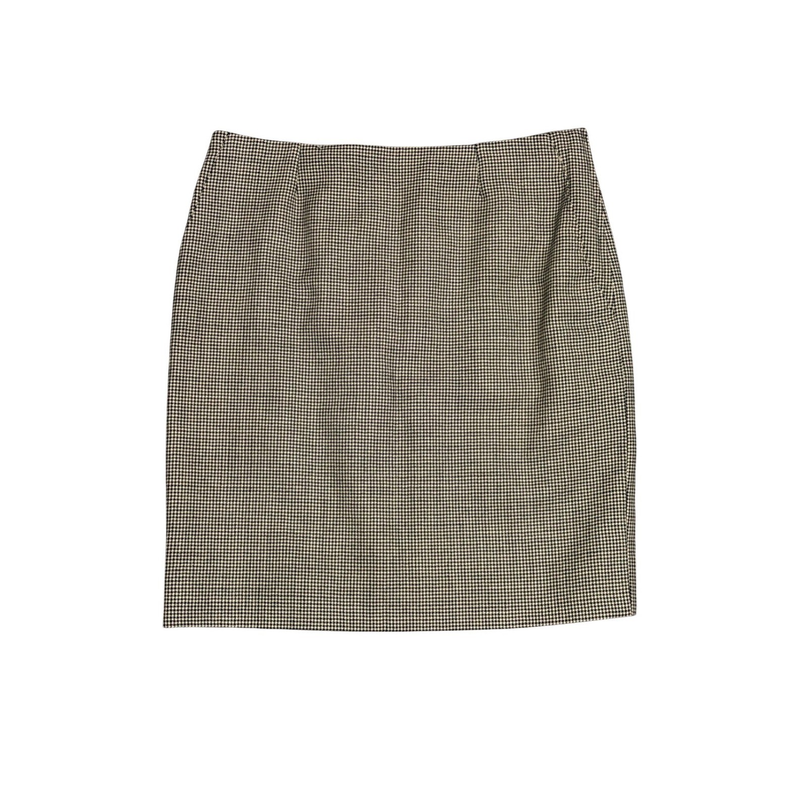 Vintage Yves Saint Laurent Rive Gauche Wool Houndstooth Skirt 40 Made in France