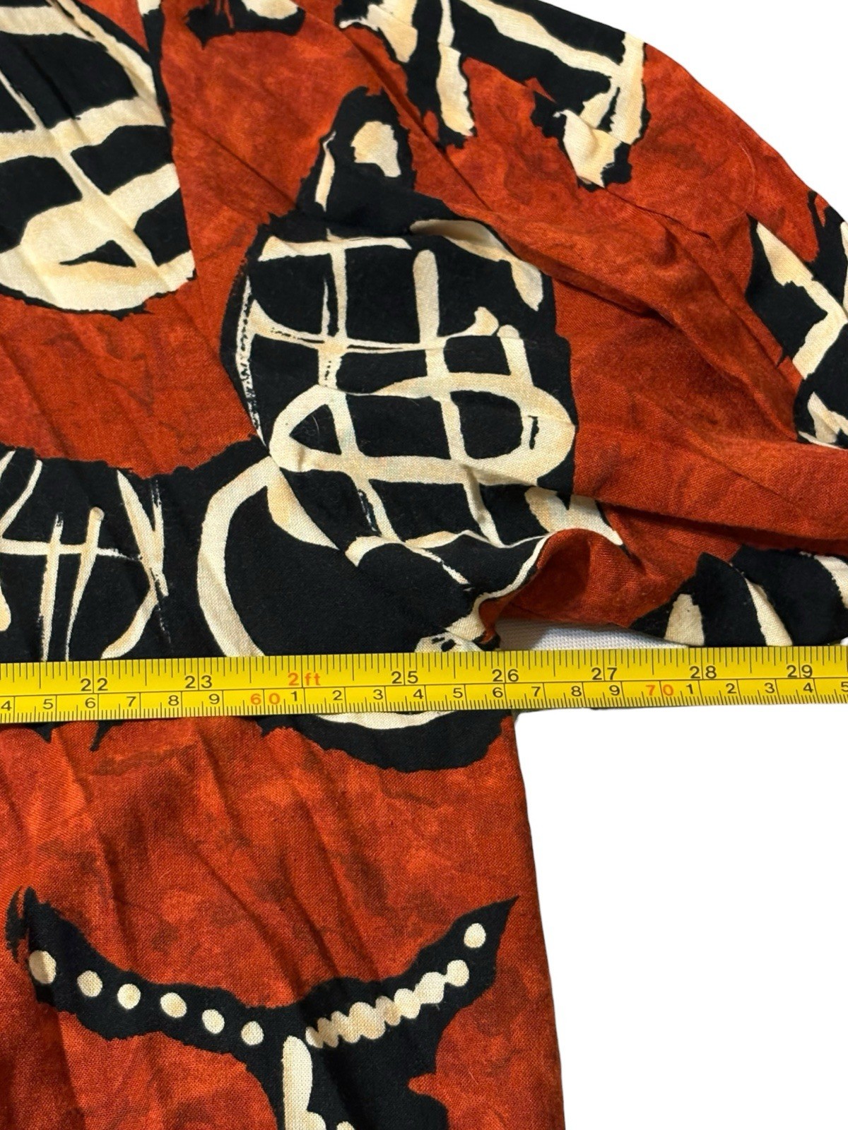 VTG Sharon Anthony Kimono Jacket 22W Red Black Abstract Tribal Art Wear Duster