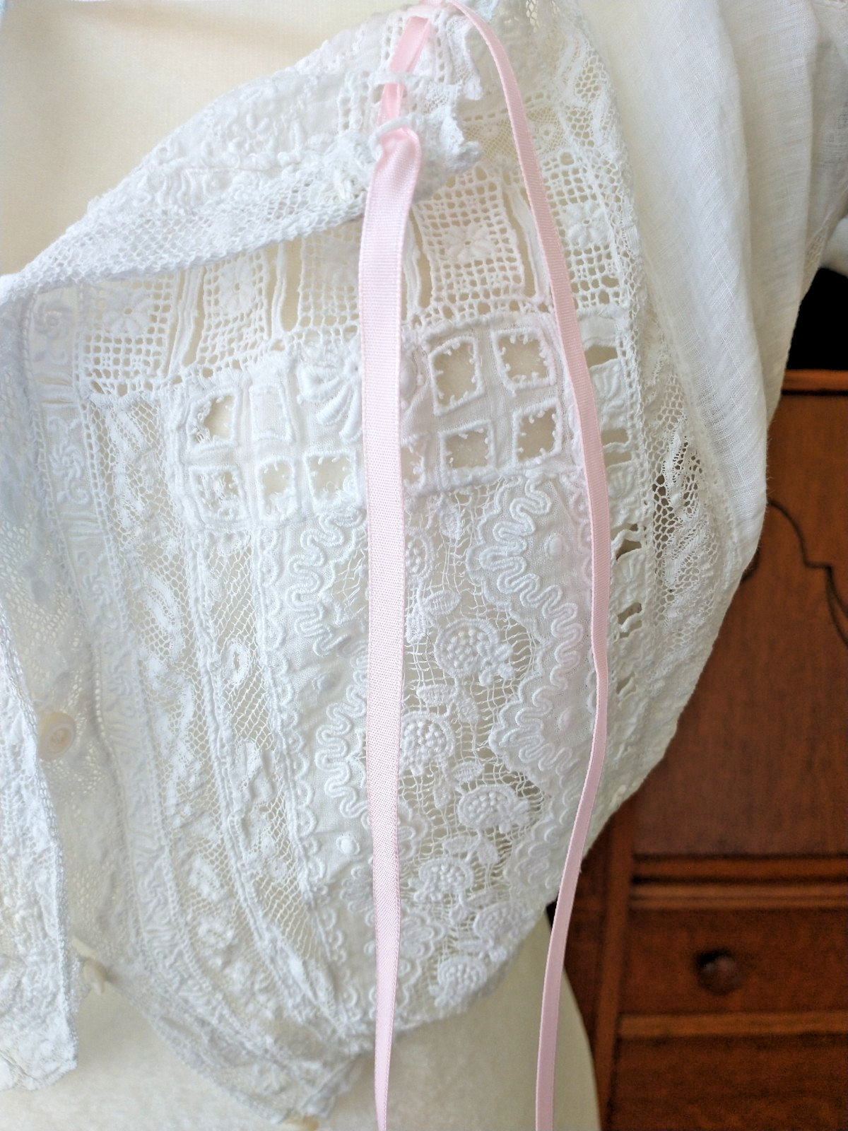 Antique Edwardian Victorian Camisole Corset Cover Camisole Lace-Lace-Lace