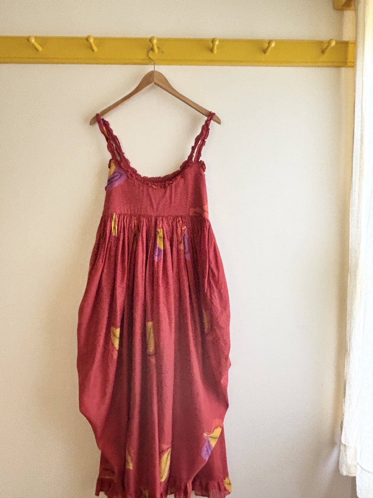 Vintage 70s rare KENZO « Jungle Jap » ruffle bubble cotton tropical sun dress 38