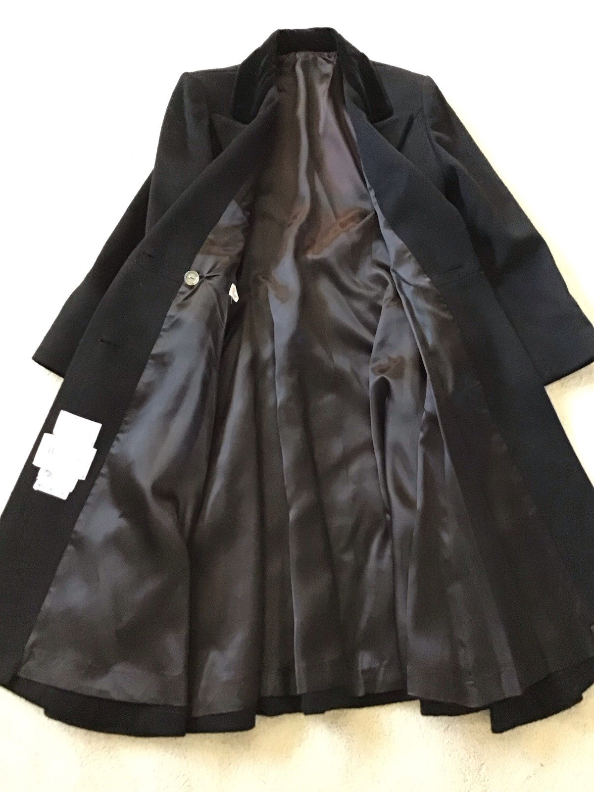 Vintage WORUMBO 100% Wool Long Black Size 6 Women&rsquo;s Coat Fashioned by JILL JR.