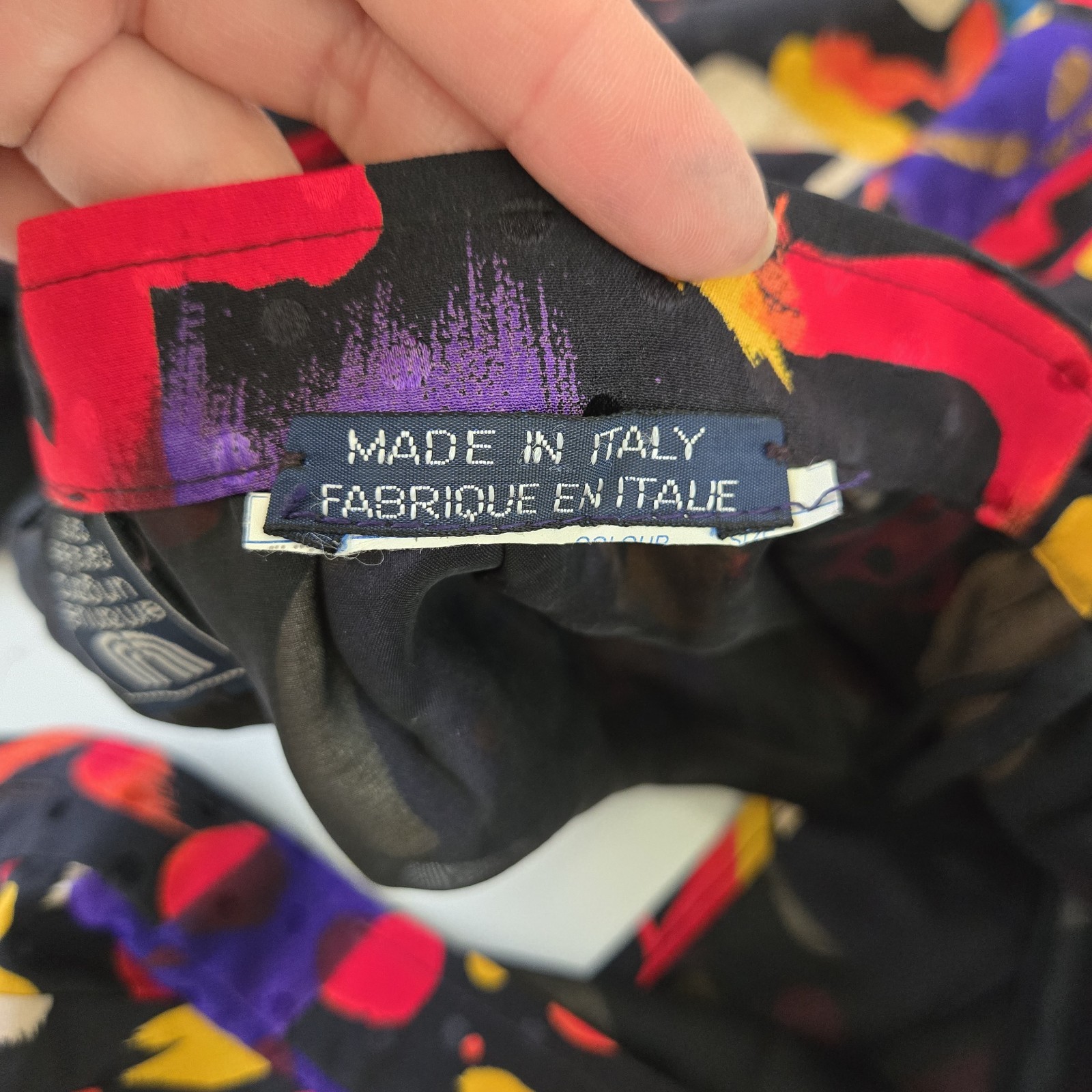 Vtg 1980s Emanuel Ungaro Parallèle Abstract Print Silk Wrap Skirt Sz6 Colorful