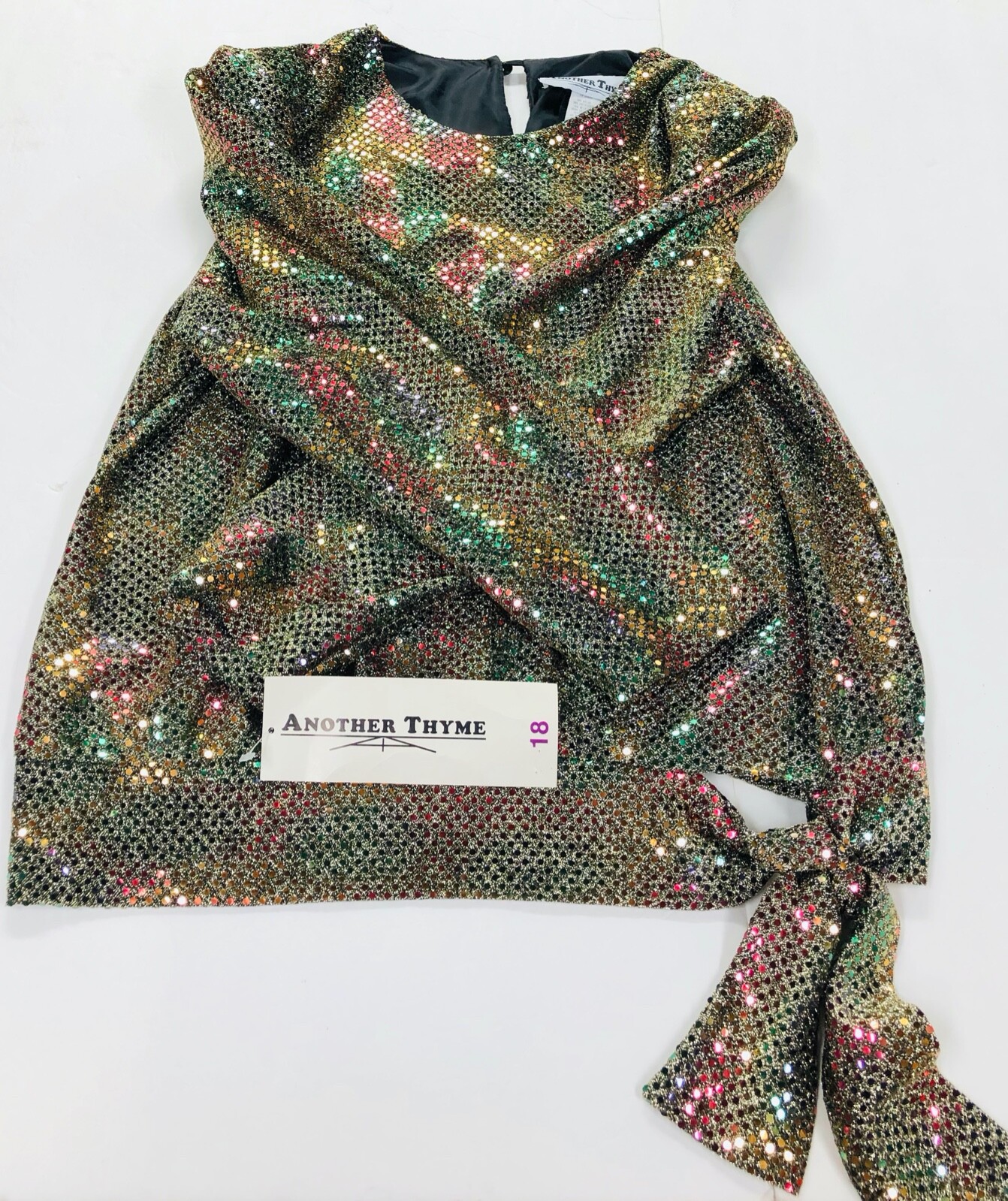 ANOTHER THYME NEW Gold RED Green Sequin Vintage HOLIDAY Size 18 Blouse 978130