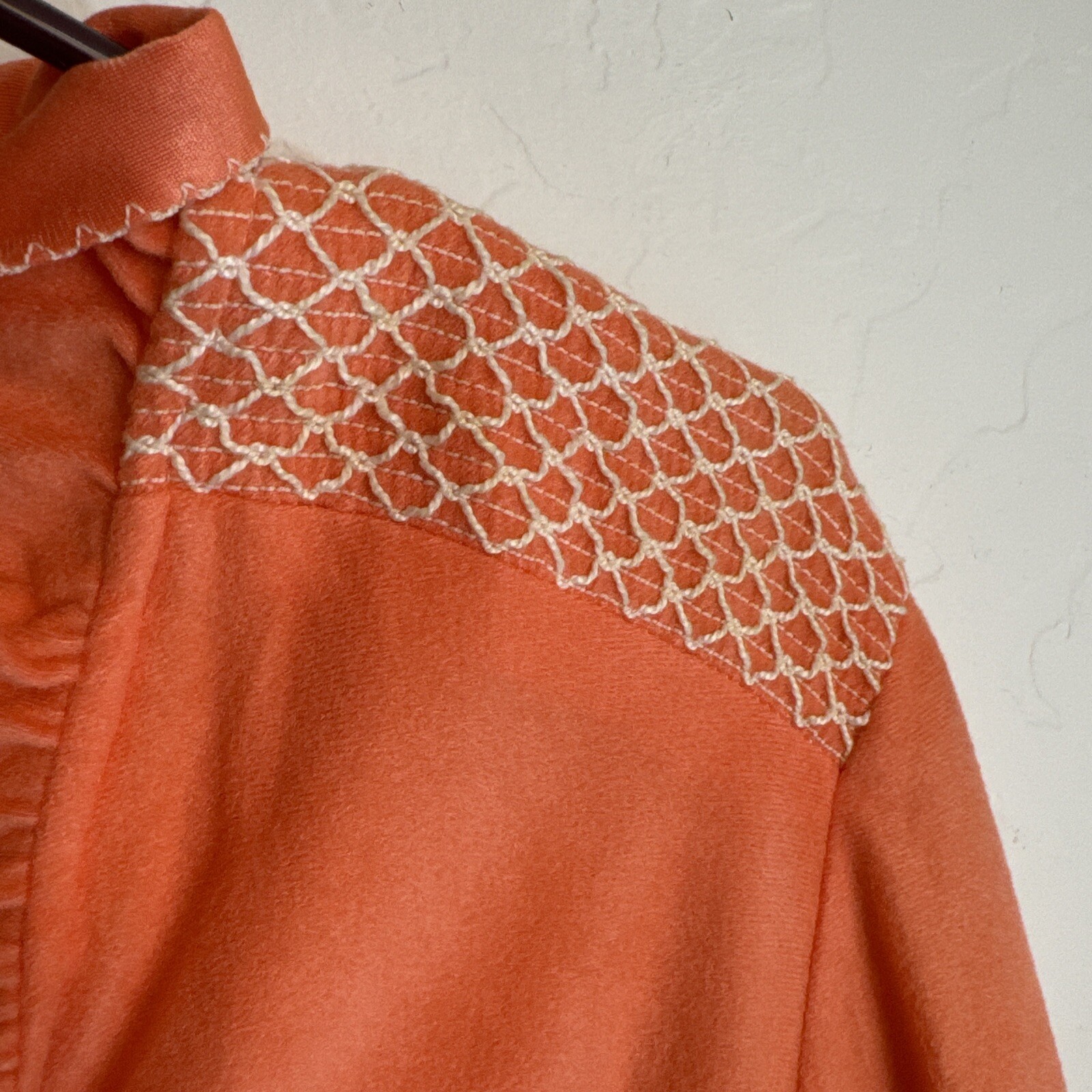 Loungees Robe Orange Size 12 See Measurements Zip Front Drawstring Waist MCM