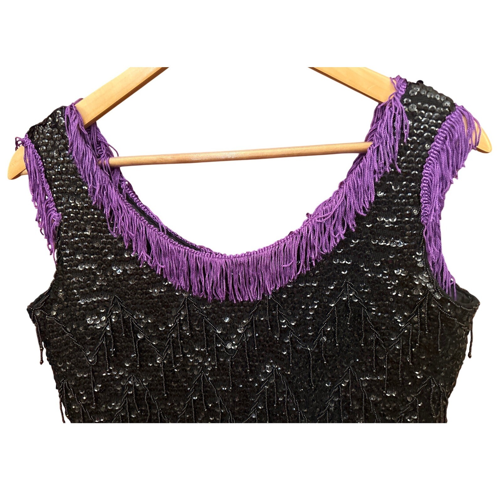 Vintage Marianne Fashions Beaded Sequin Top Flapper Art Deco Glam Burlesque