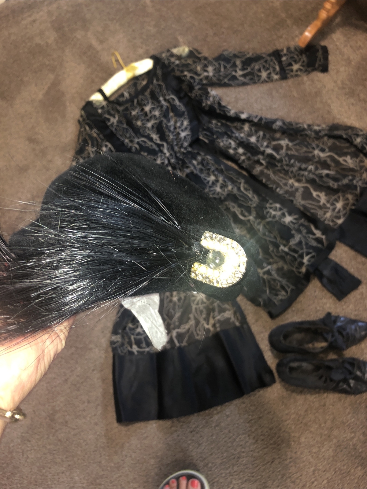 Antique Silk Voile Flapper 1920s Dress, Edwardian Shoes & 20s Flapper Velvet Hat