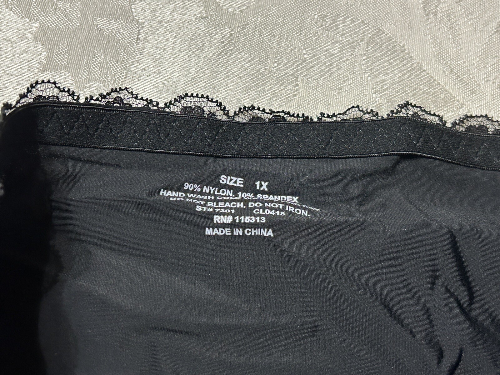 Instant Shaping By PLUSFORM 7301 Hi Waist Lace XL Black Shaping Brief Panties