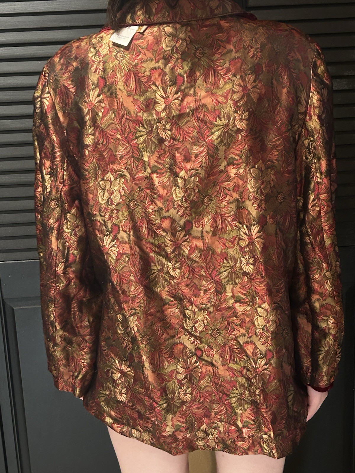 Vintage April Cornell Trading Reversible Red Velvetine/Brocade Blazer Size S