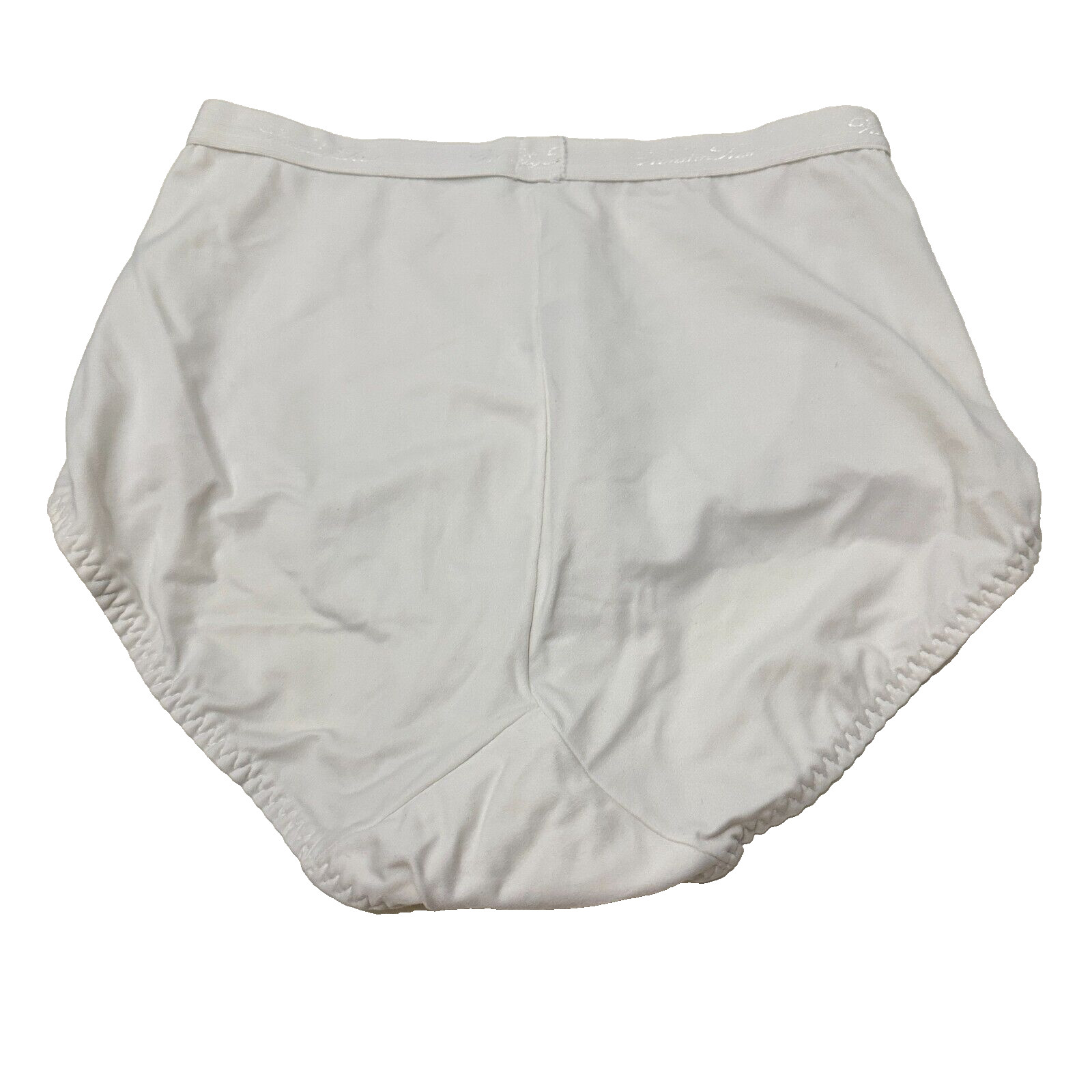 Vintage Vanity Fair Brief Panty Sissy White 2XL Elastic Logo Waist Rear Seam