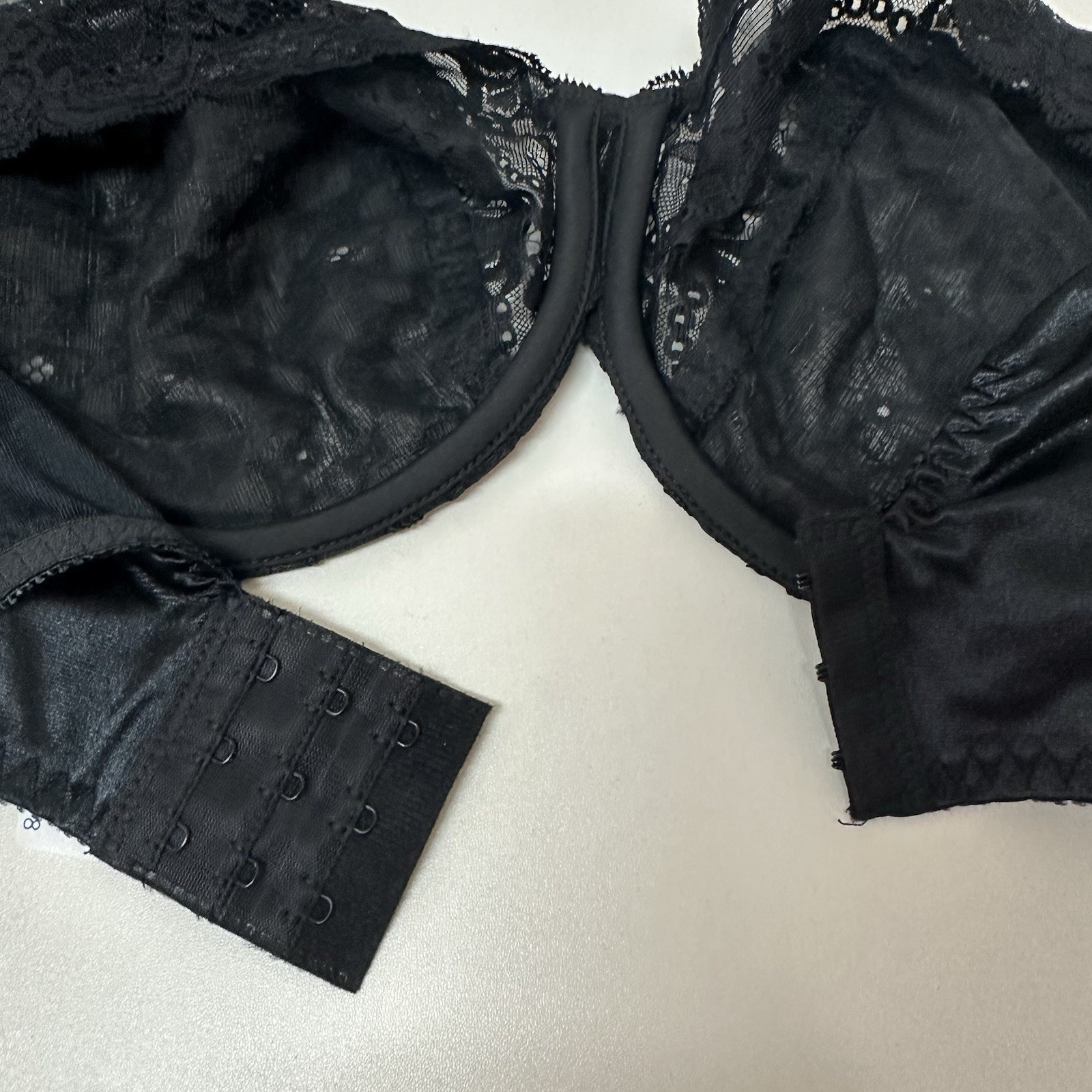 Vtg Olga Lacy Textures Bra 34DD Full Figure Underwire Lace Black #33580 NEW